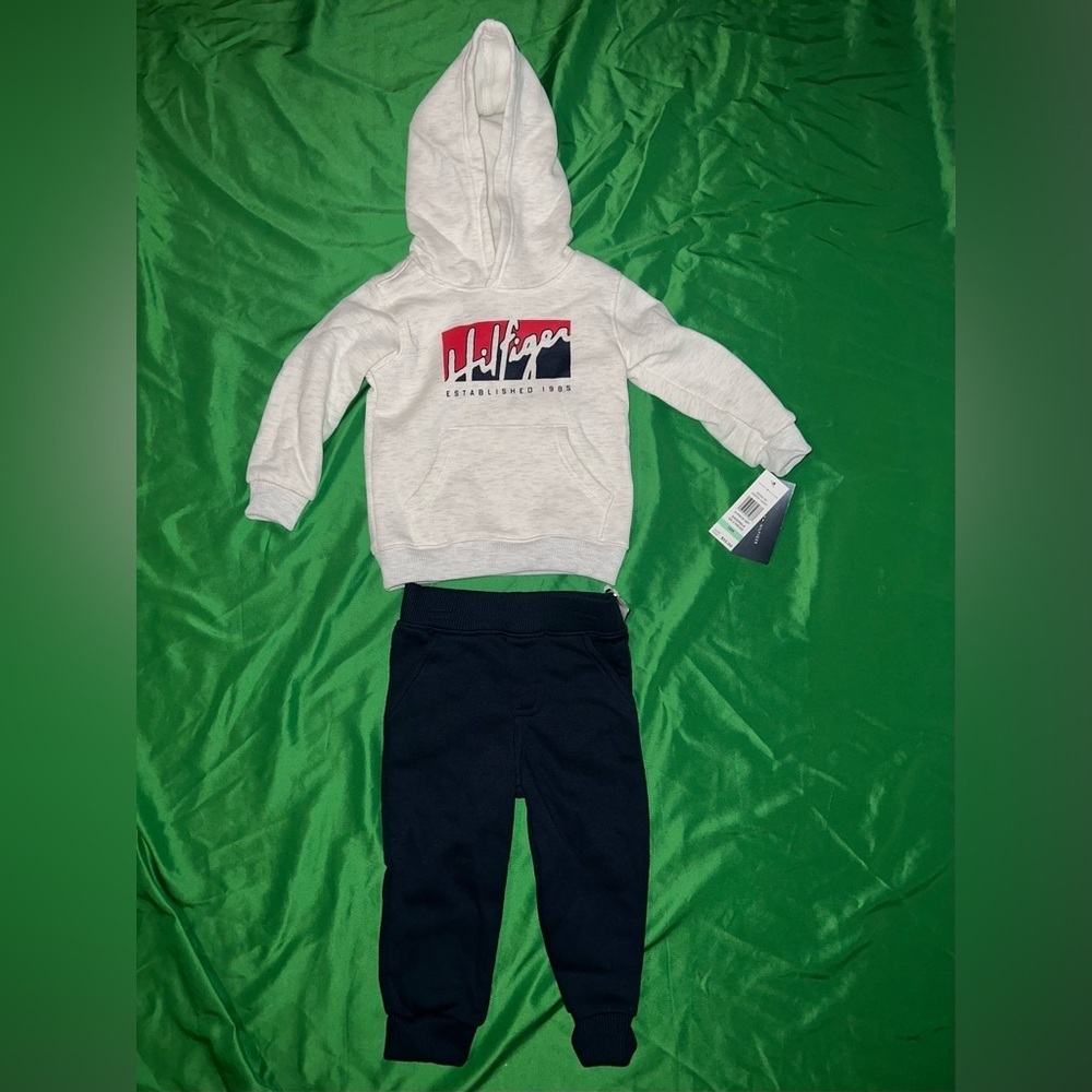 Tommy Hilfiger Kids Red, White, and Navy Jogger Set 18 Months